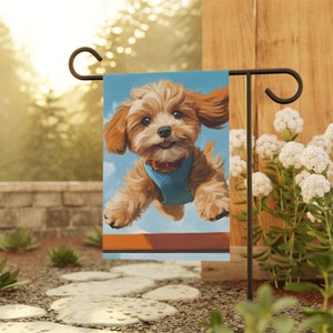 Cavapoo Dog Summer Garden & House Banner Dog Garden Banner Gift for Gardener