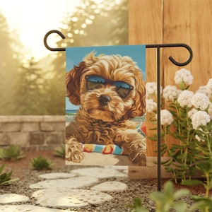 Cavapoo Dog Summer Garden & House Banner Dog Garden Banner Gift for Gardener