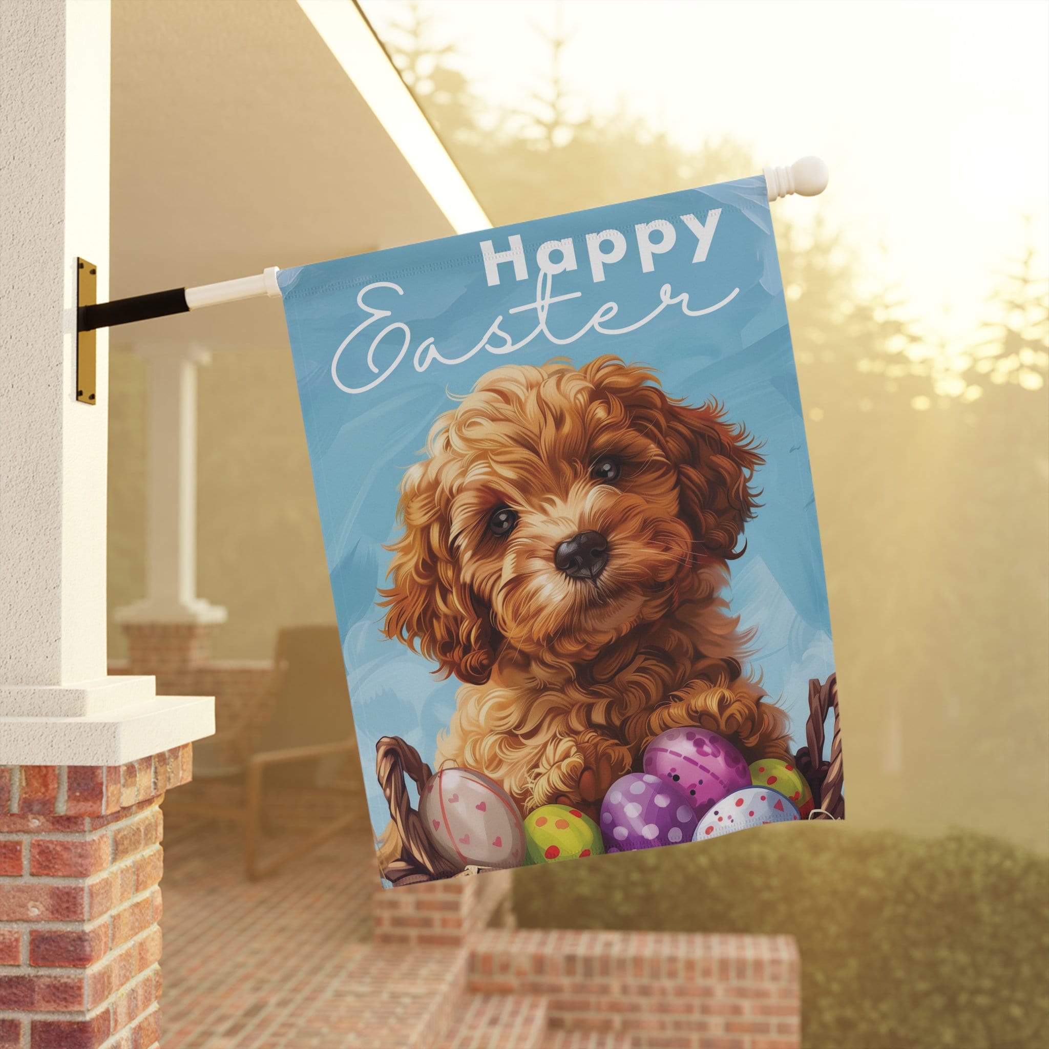 Happy Easter Dog house flag, Easter Day  Decorations