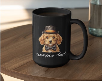 Cavapoo Dad Czarny kubek do kawy Cavapoo Miłośnik kawy Kubek do kawy dla właściciela Cavapoo Kubek dla psa Cavapoo dla miłośnika psów Prezent dla taty Cavapoo