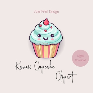 Bolinho kawaii em cor pastel | Bolinho Cores Pastel | Download digital de arquivo PNG de alta resolução | Adorável clipart fofo | Adesivos faça você mesmo