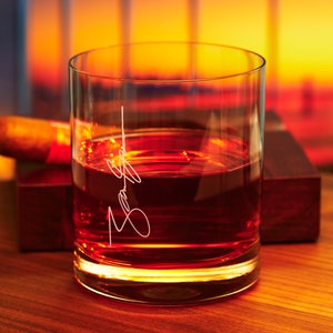 Engraved Crystal Whiskey Glass: Personalized Signature Rocks Glass, Gift Box