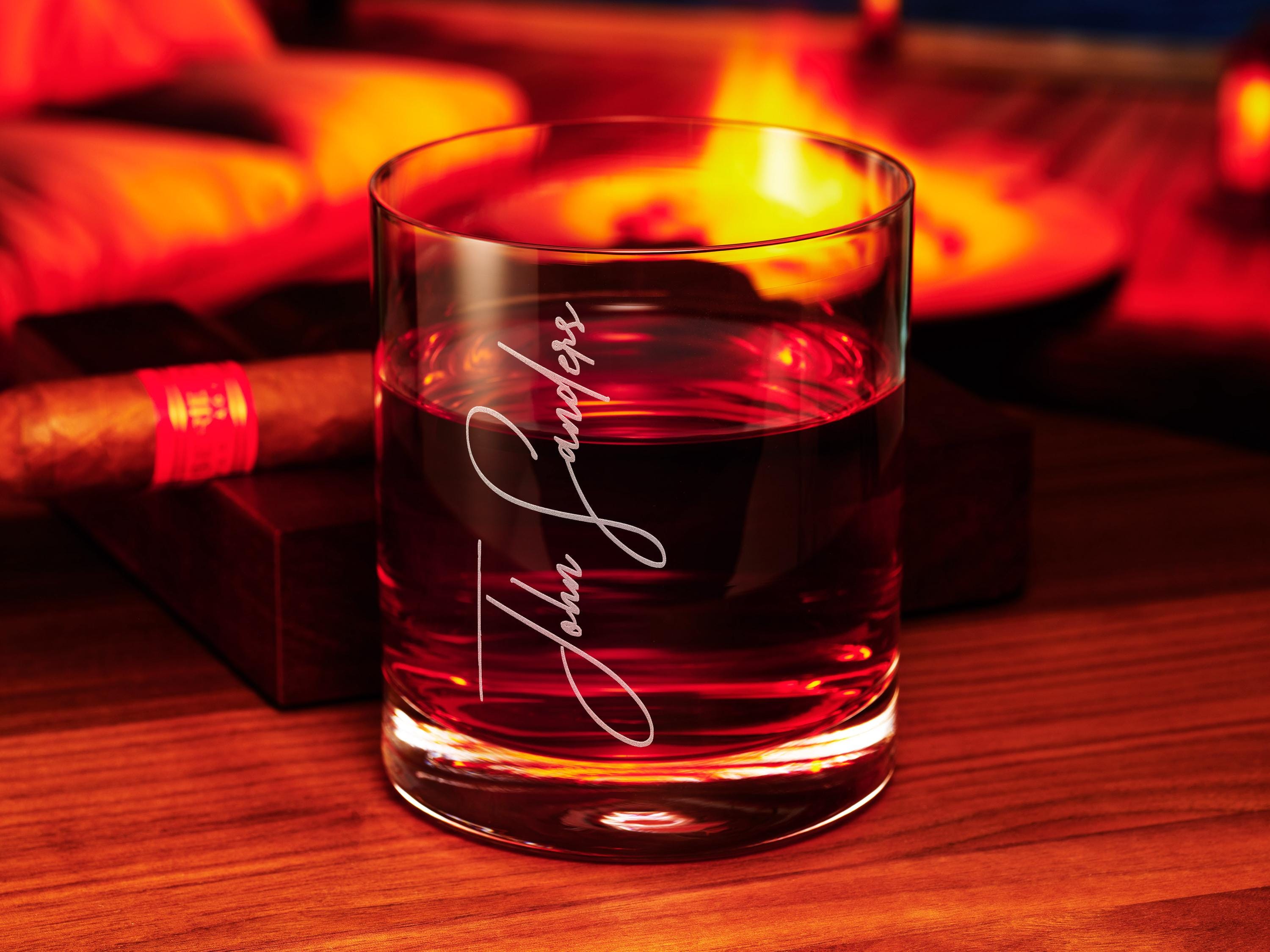 Personalized Crystal Bourbon Glass: Engraved Groomsmen Gift in Luxury Gift Box