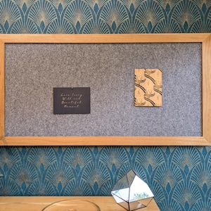 Wollfilz + Kork Pinnwand Eiche geölt - Memoboard - individuelle Farben