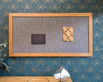 Tablero de corcho y fieltro de lana, roble aceitado - tablero de notas - colores personalizados