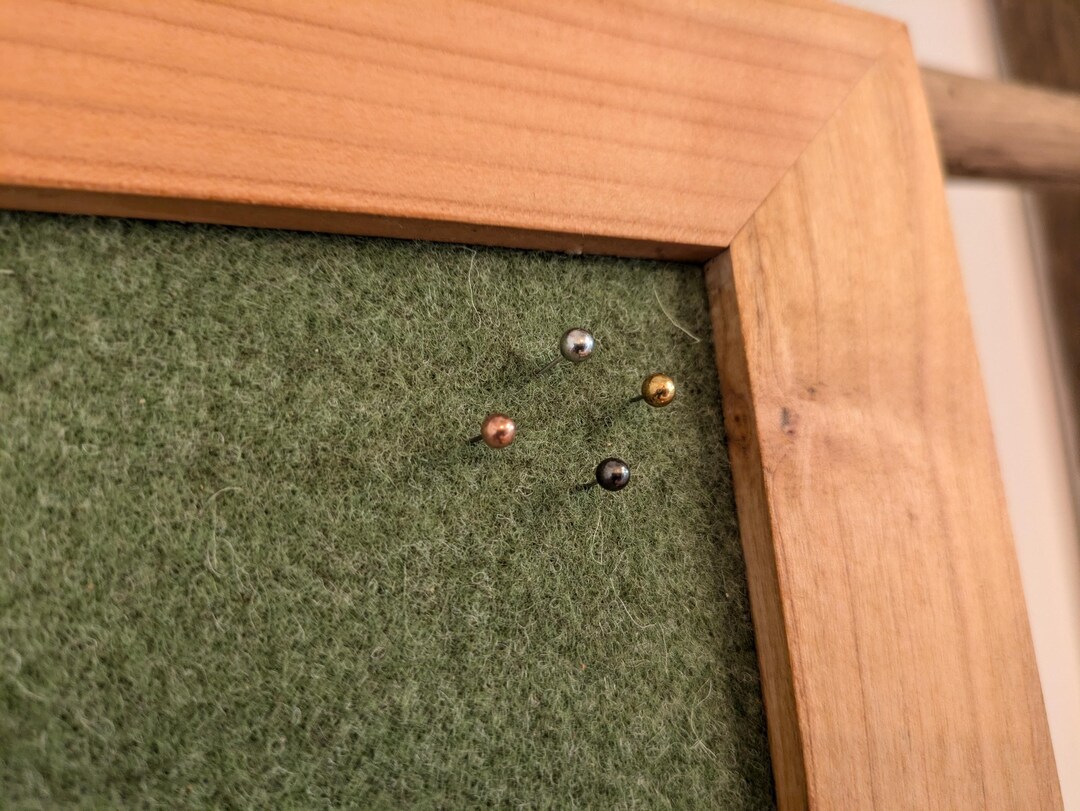 Wool Felt + Cork Pinboard, Cherry Wood - Memo Board - Custom Colors - Etsy