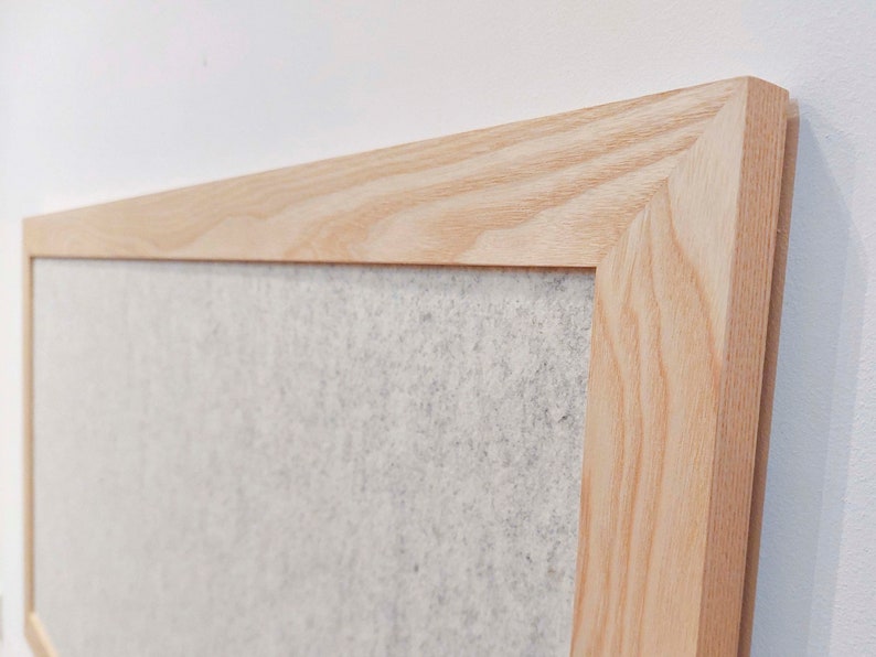 Wool felt pin board ash white 104cmx54cm / custom-made possible / memo board weiß grau meliert