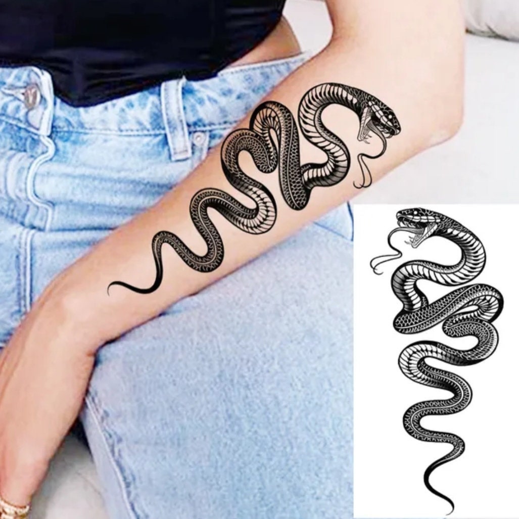 Old School Style Tattoo Cobra Snake Graphic by TribaliumArt