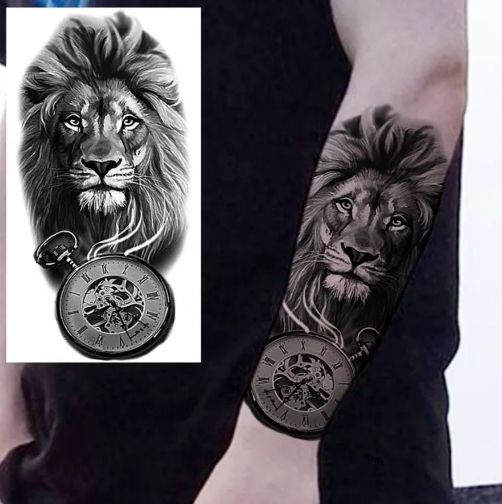 Buy Lion Tattoo Design White Background PNG File Download High Resolution  Online in India - Etsy
