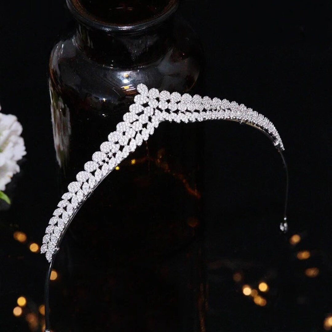 Silver Tiara With Diamonds. Tiara for Brides Accessories for Etsy