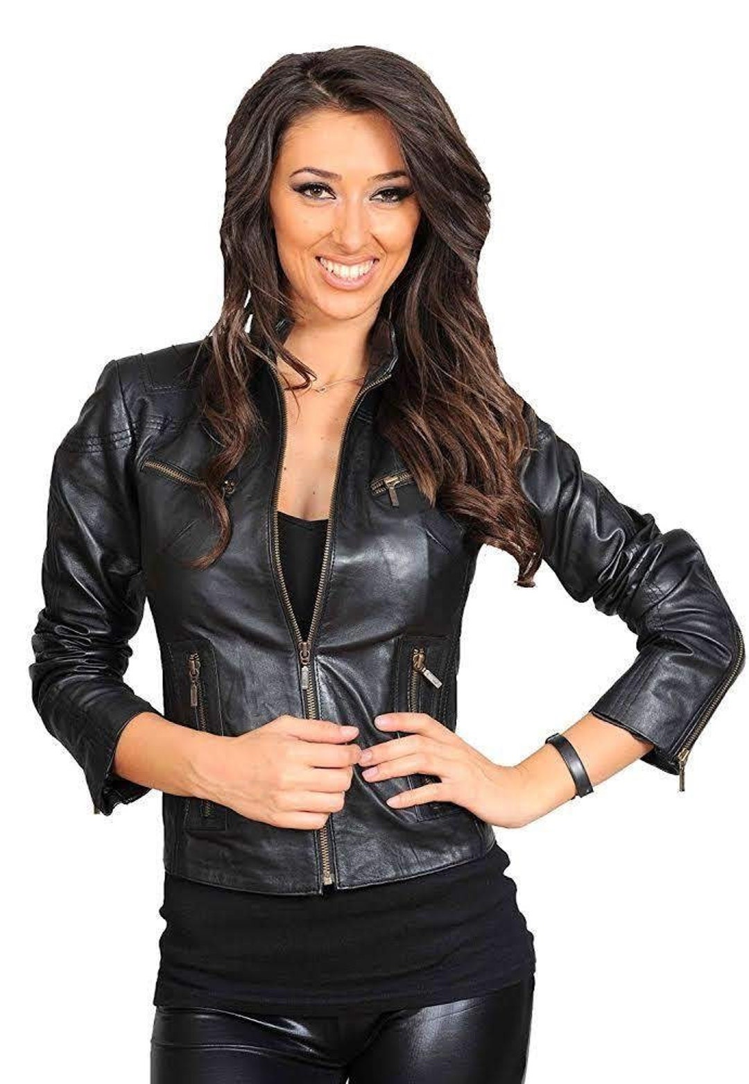 F S Leather House Faux Leather Jacket for Roadies for Etsy
