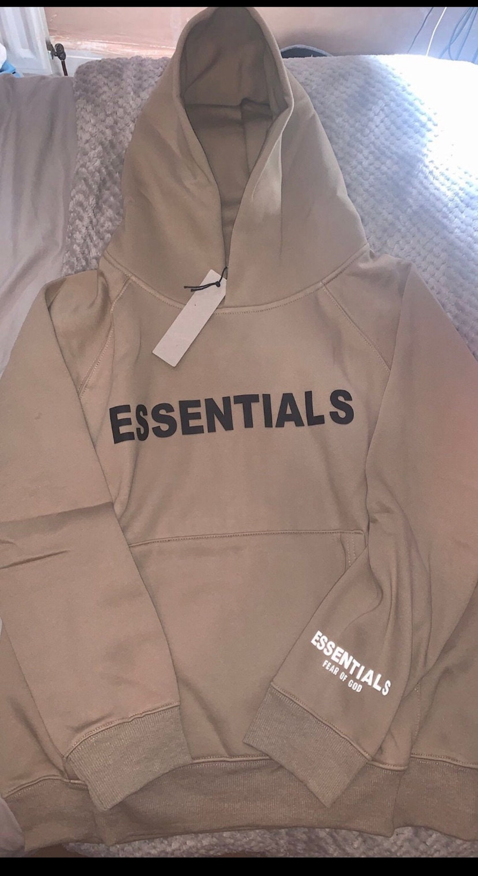 FEAR OF GOD Essentials Camel Hoodie - Etsy