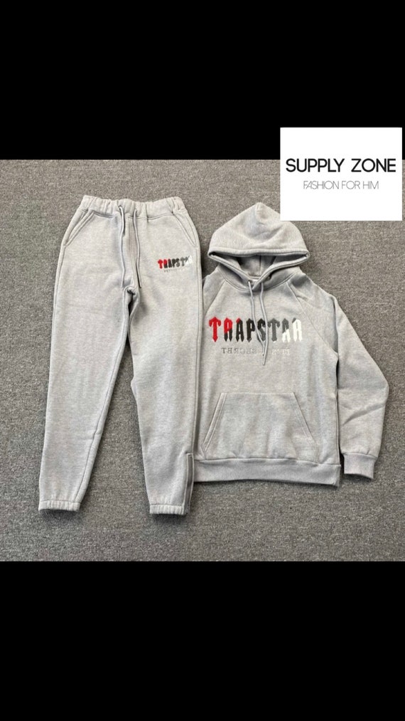 Trapstar Tracksuit Grey / Red