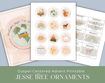 Printable Jesse Tree Ornament Set: Daily Scripture Advent Activity (PDF Download