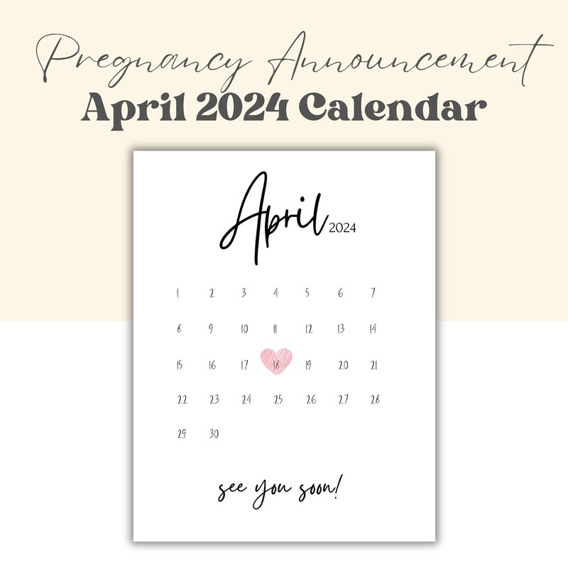 Print April 2024 Calendar Etsy