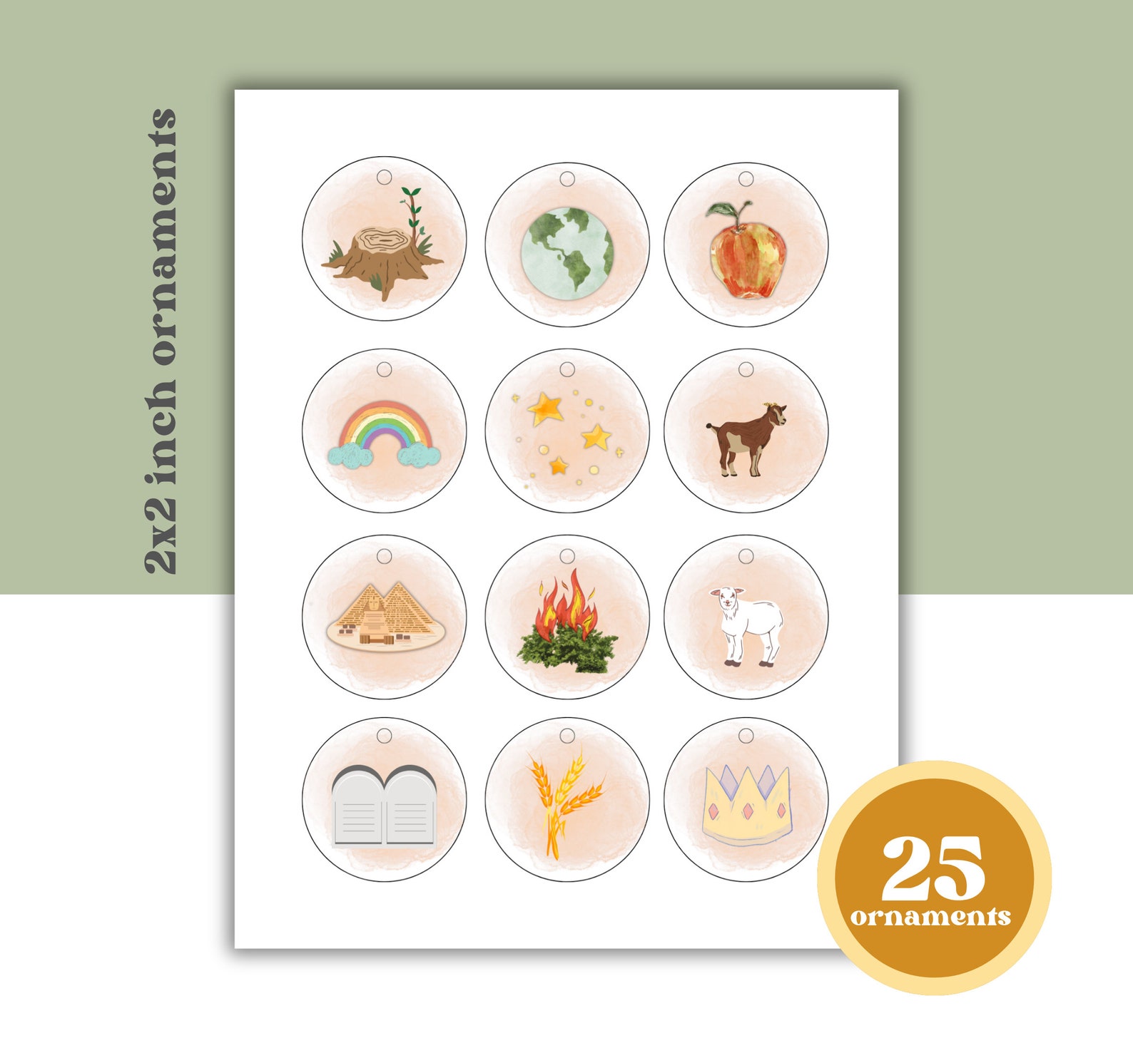 Printable Jesse Tree Ornament Set With Daily Scripture Reading Cards ...