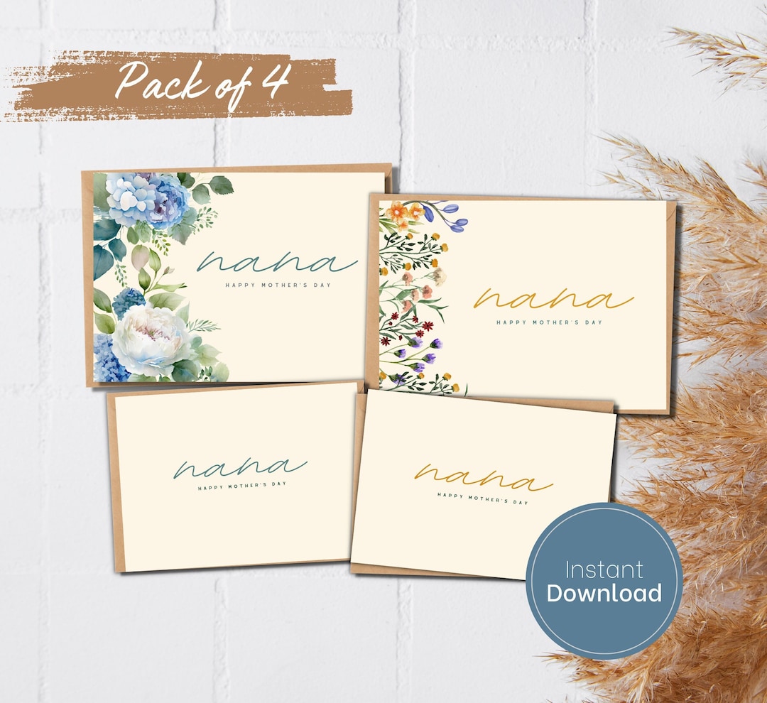 Happy Mothers Day Nana Printable Card Happy Mothers Day - Etsy