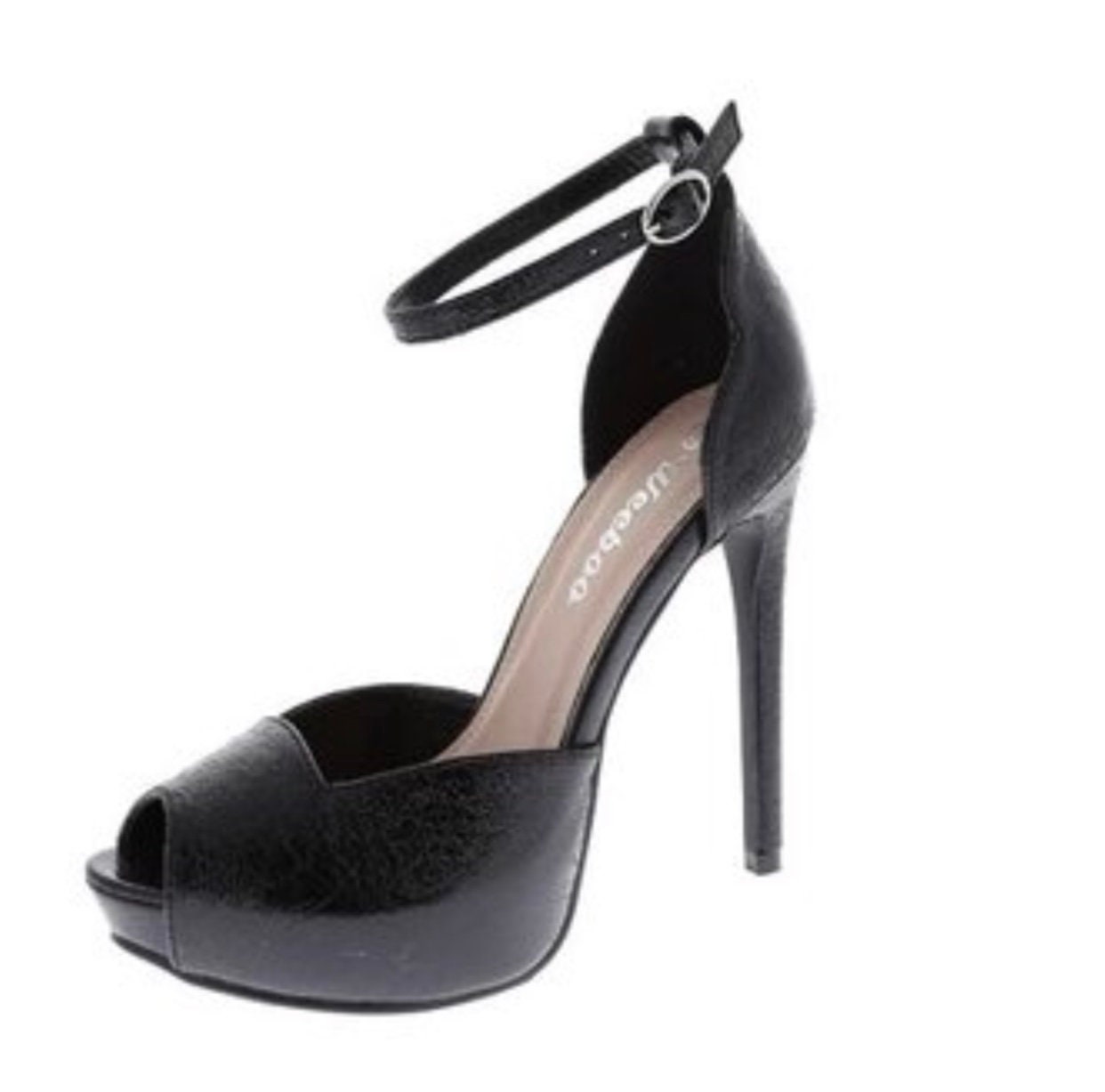 Black Patent Peep Toe