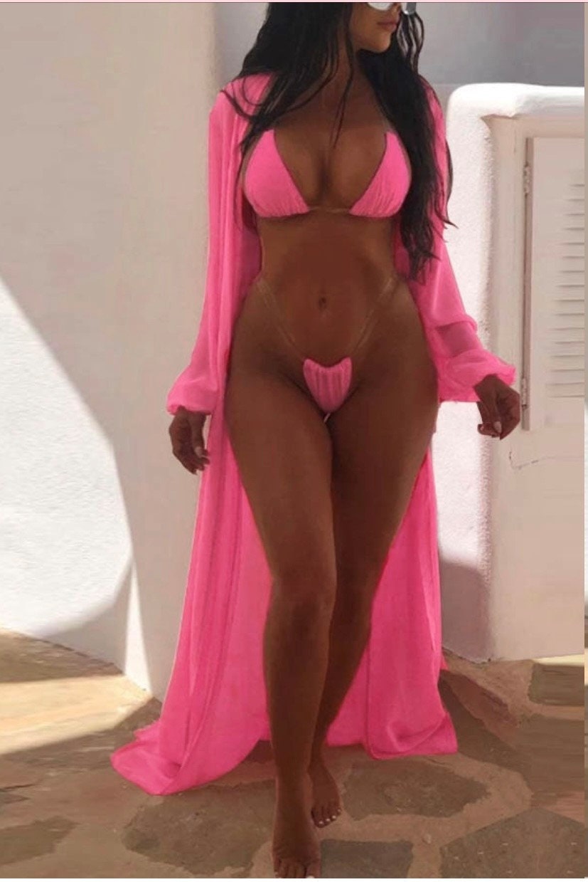 Sexy Pink Print Bikini main image 1