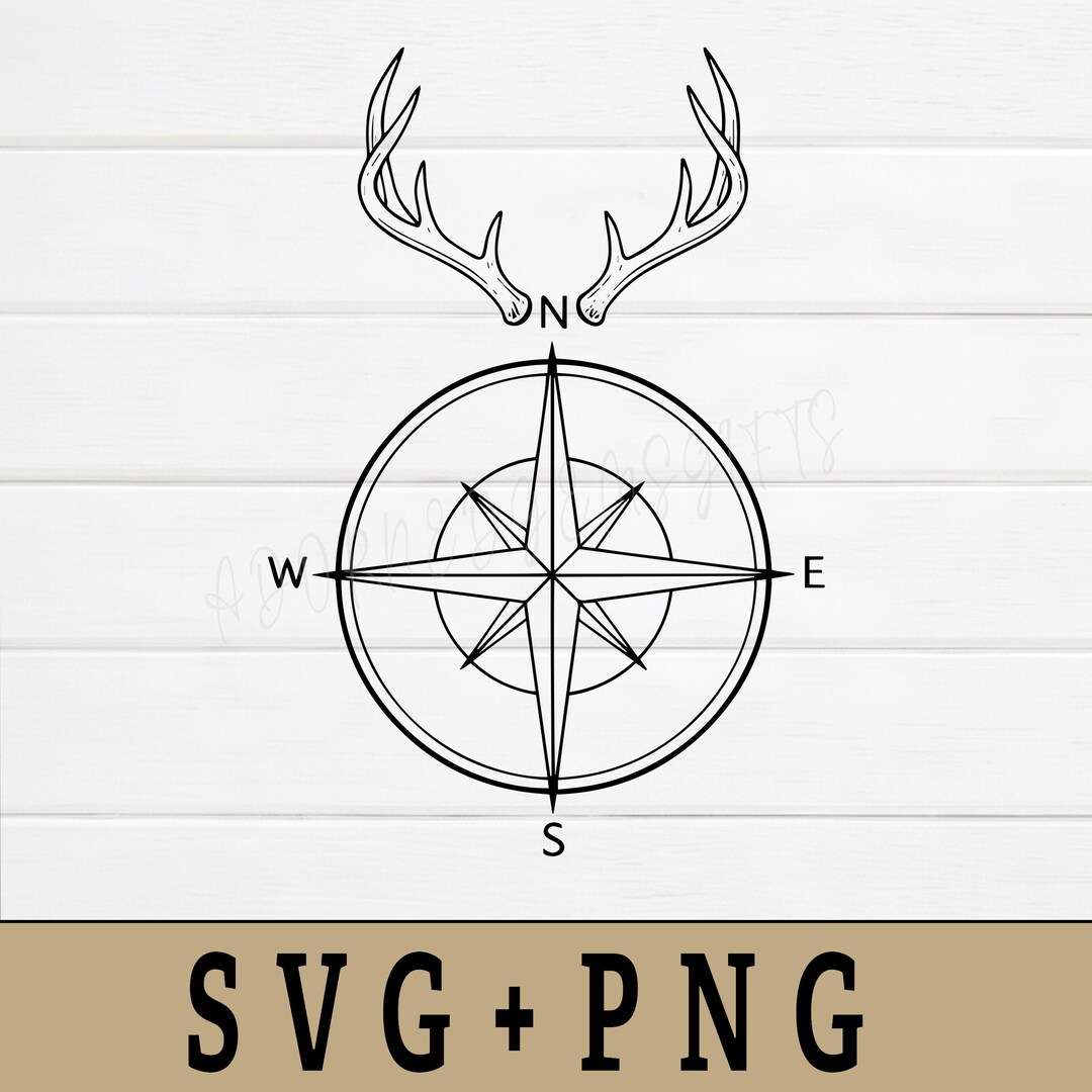 Compus With Deer Deer Antler Compass SVG, Adventure Awaits Cut File for Cricut ...