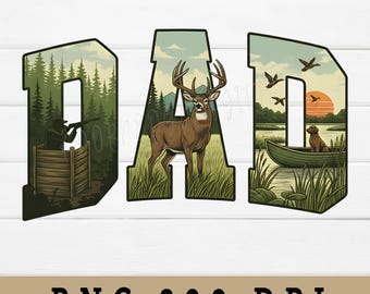 Hunting Dad PNG, Outdoorsman T-Shirt Design (Digital Download)