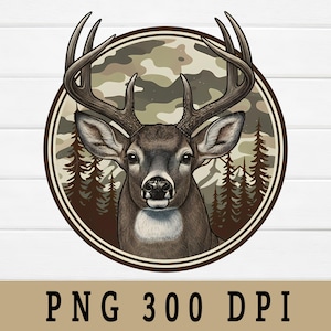 Camo Deer Hunting png, Camouflage Design, Hat Patch Design Digital Download