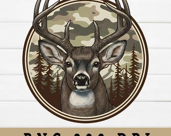 Caza de ciervos camuflada, diseño de camuflaje, parche de sombrero, descarga digital