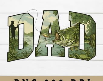 Pappa med basfiske i PNG, grafik för fars dagsfiskare (digital nedladdning)