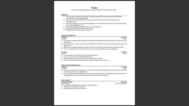 Simple Professional Resume Template - Il 794xN.4801572839 2cmq 