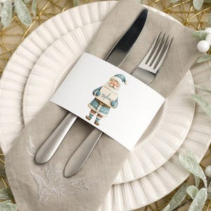 Weihnachts-Serviettenband, Weihnachtsbauchband-Tischkarte, Skandinavische Weihnachtsserviettenverpackung, Serviettenverpackung, Weihnachtsdekor, Besteckverpackungen-SC1