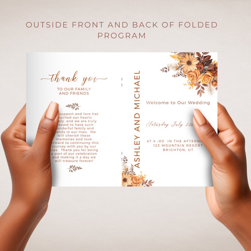 Fall Wedding Program - Etsy
