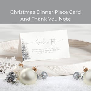 Weihnachtsessen Tischkarte Vorlage | Vielen Dank Gedeck | Tisch Dekor | Danke Serviettennotiz | Lebensmittel Etiketten | Buffet Karte | Custom-C2