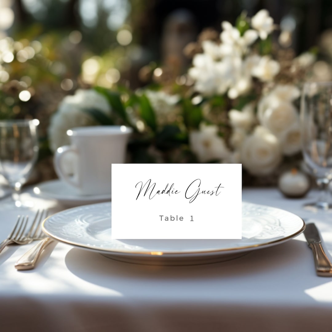Modern Place Cards Template, INSTANT DOWNLOAD, Name Card Template, Flat ...