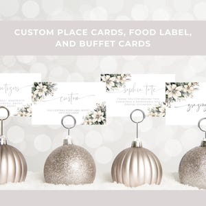Modello per segnaposto natalizio, grazie per aver apparecchiato la tavola, modificabile e stampabile, download immediato, etichette per alimenti, biglietti personalizzati, biglietto per buffet - C2