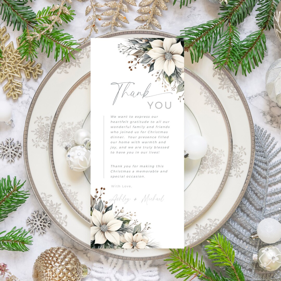Place Setting Thank You Card Template Thank You Place Cards Etsy