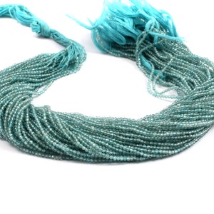 Blue Apatite 2mm Roundel faceted Beads Micro faceted Roundel Natural Apatite Beads Top Quality Apatite jewelry making Beads