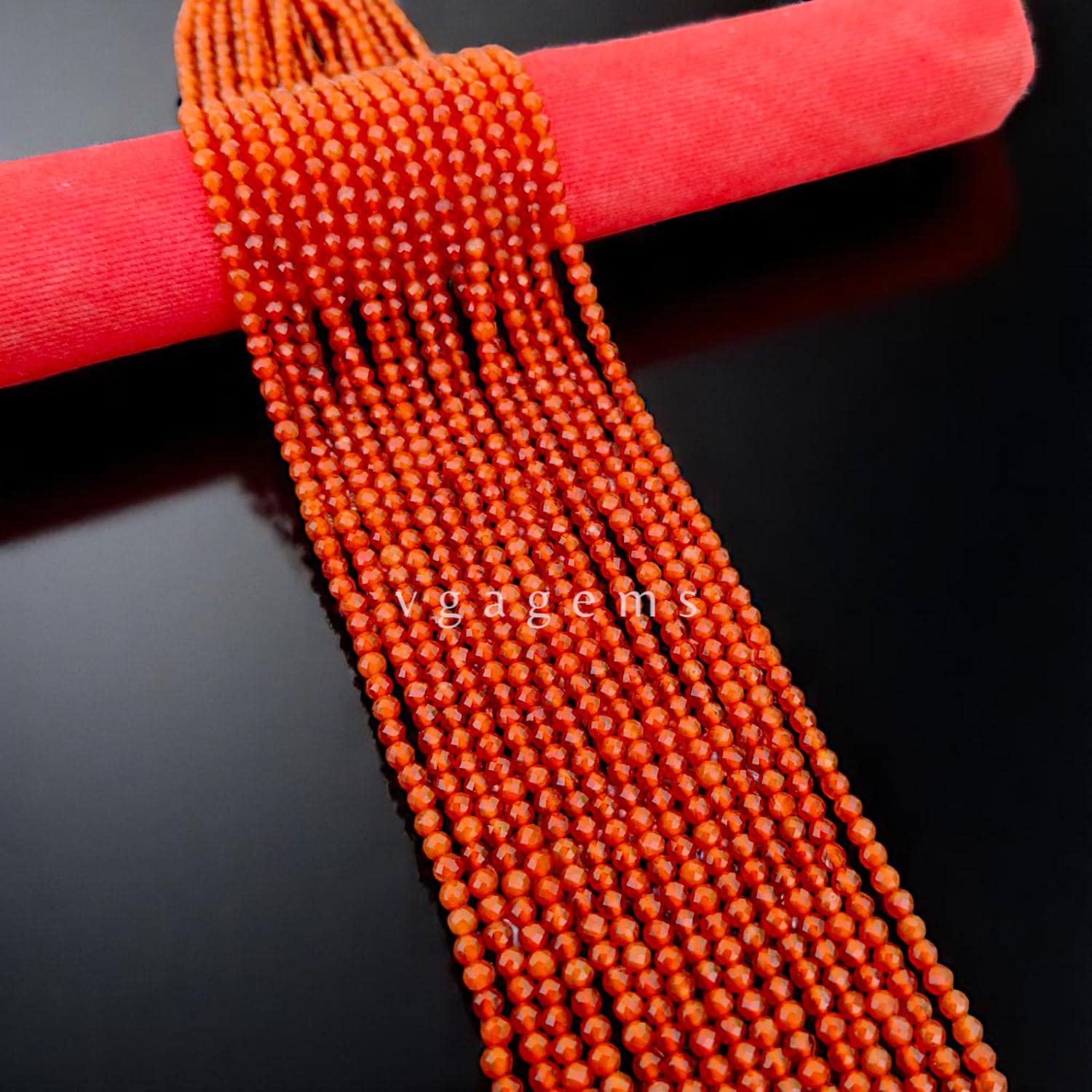 Collana Corta A Sfere Sfaccettate In Corniola E Argento Rodiato - Foto 11