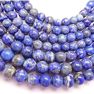 AAA Natural Lapis Lazuli smooth round beads, Lapis Gemstone 6-10 MM Beads, Lapis lazuli  Gemstone Beads, Beads for Jewelry.