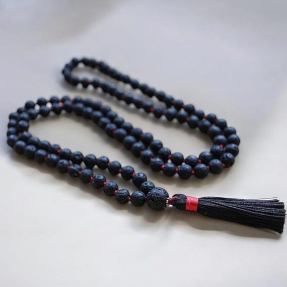 Rare!! Lava 108 Beads Jape Mala Necklace, Hand Knotted Jap Mala Meditation  Mala Jape Mala, Buddhist Prayer Mala Handmade in Nepal