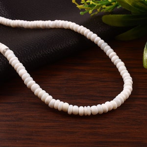 Natural White Opal Smooth  Necklace, 5-5.5mm White Opal Gemstone Beads, Beautiful Quality Opal beads Necklace, Beads Necklace, Opal jewelry