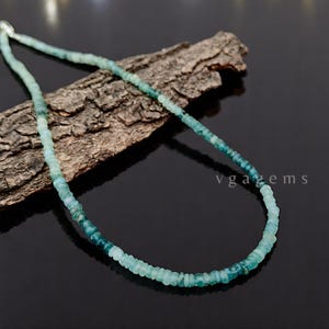 Rare Grandidierite Beaded Necklace, 3-4mm Faceted Rondelle Grandidierite Beads Necklace, 925 Sterling Silver Lobster Claw, High Profile Gift