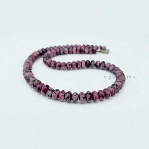 Gorgeous!! Pink Rhodochrosite Quartz Beaded Necklace, 8mm Rhodochrosite Smooth Rondelle Necklace, Pink Rhodochrosite Choker Necklace Gift