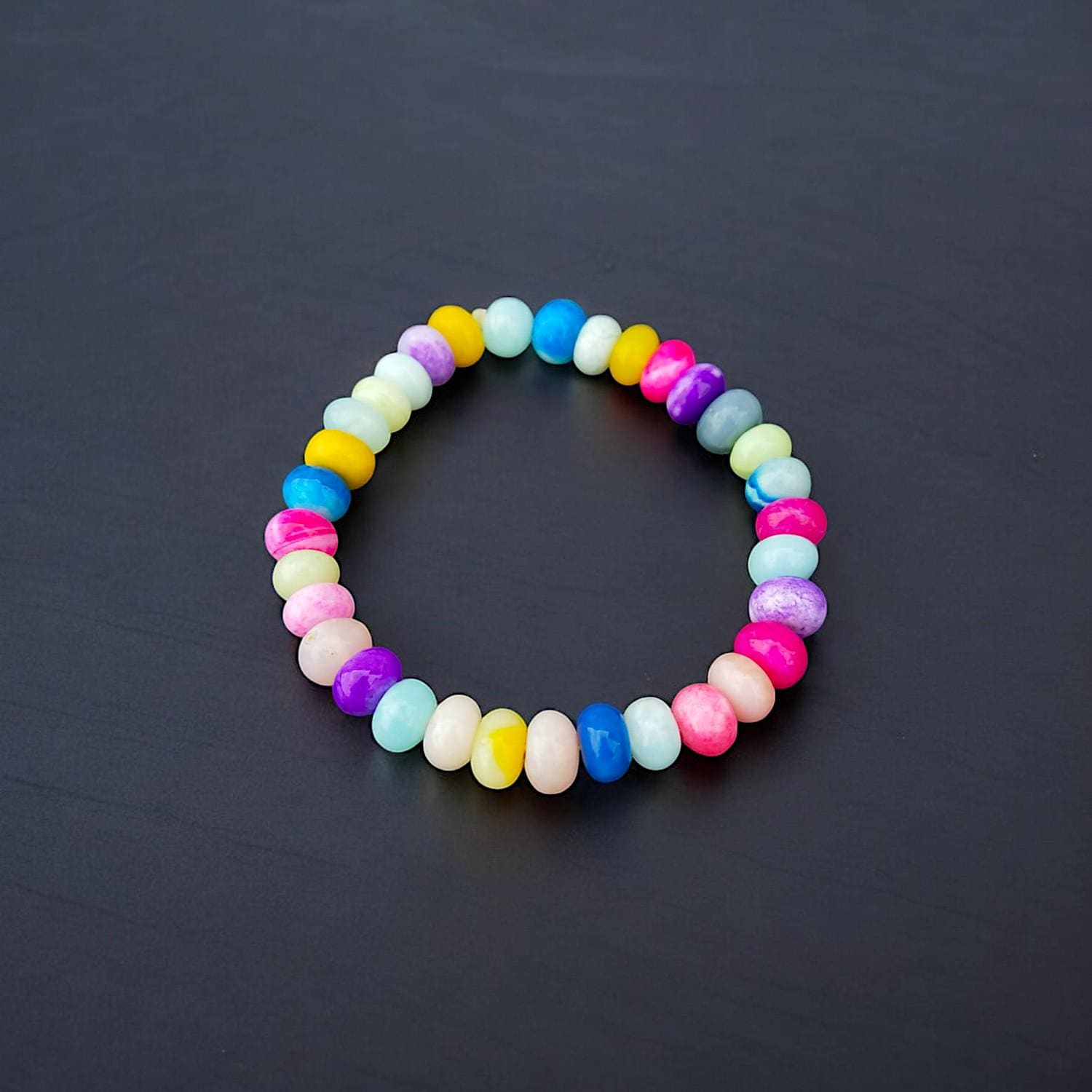 Bracciale Elasticizzato Unisex In Pietre Naturali – Opale Boulder 8mm – Rondelle Lisce 17,8 Cm – Gioiello Uomo Donna