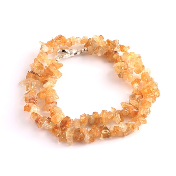 100 Perles Chips En Citrine Naturelle - Gemmes Multicolores Pour Création