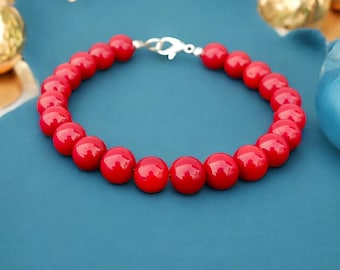 赤珊瑚「海の石」 - ブレスレット - 8 mm - Etsy限定 - Etsy 日本