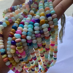 Amazing Multi color opal smooth rondelle shape beads,16 inch 8mm Mix color Opal plain gemstone Beads, AAA Quality opal Bead Jewelry Craft