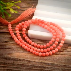 100% Natural Pink Coral Loose Beads, 3-3.5 mm smooth Round Coral Beads, AAA quality handmade loose gemstone, April birthstone jewelry