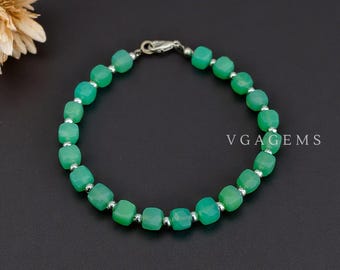 クリソプレーズブレスレット • サイズ 14 mm • コード #D41 • AAAA