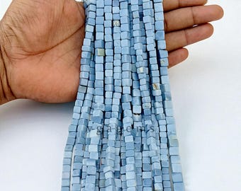 8x8mm Blue Opal Cube Beads, Jewelry Making Necklace