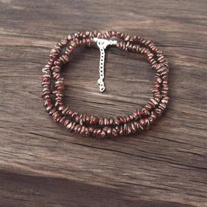 Red Garnet Beaded Necklace, Garnet Chips Necklace, Dainty Gemstone Beaded Necklace for Women, Crystal Choker, Healing Jewelry Necklace